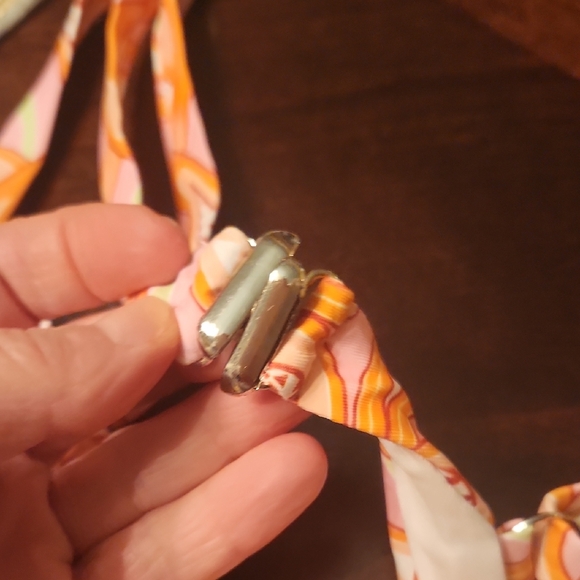 Pink Orange Patterned Ruffle Bikini Set - Picture 5 of 14